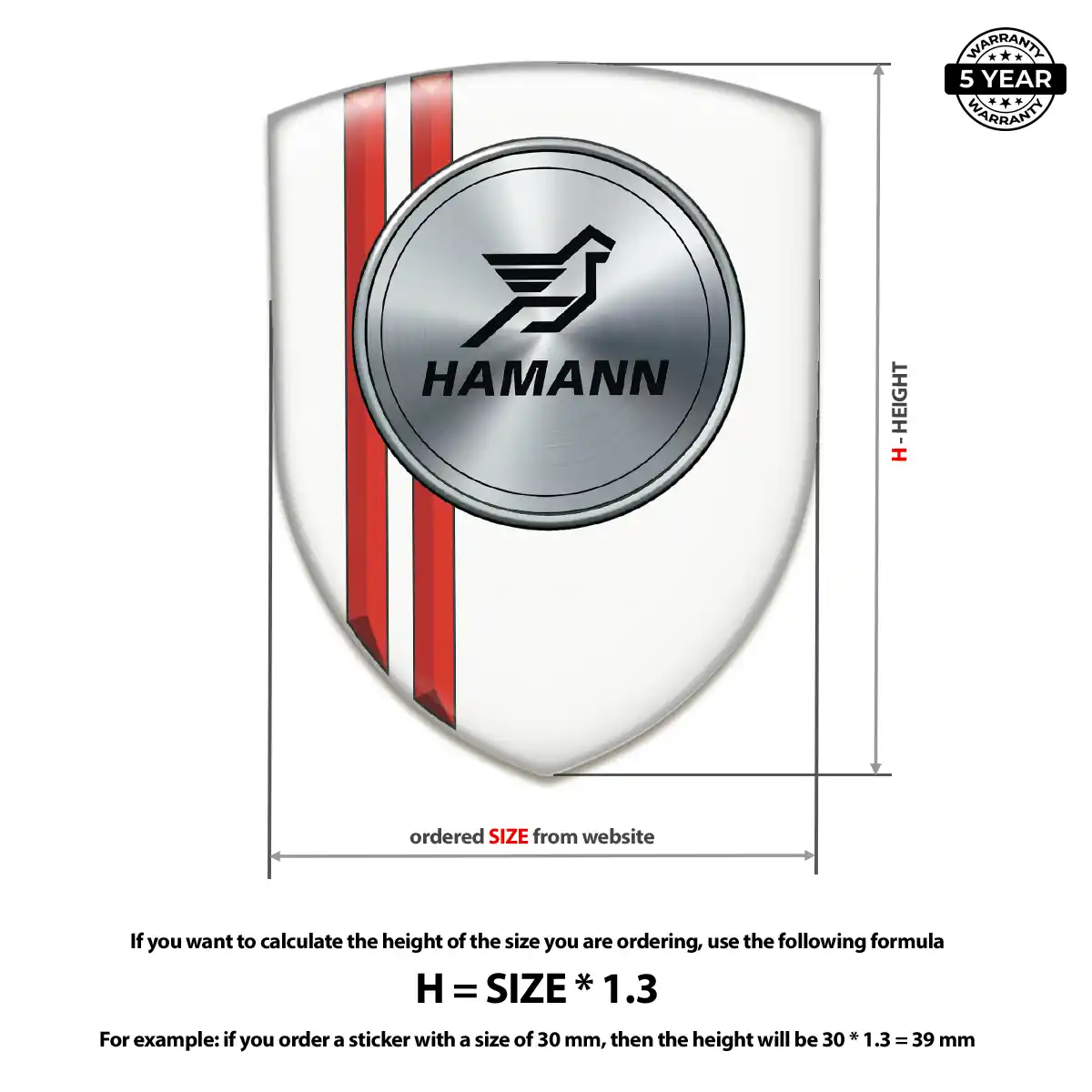 Hamman 3D Domed Sticker Sleek Style