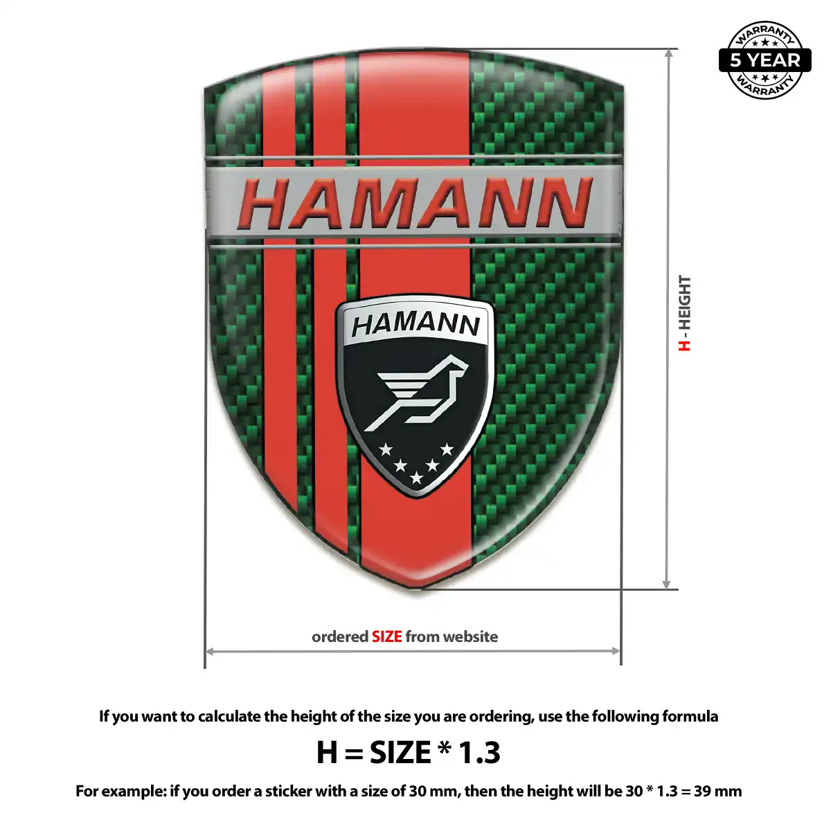 Hamman 3D Domed Sticker Sport Tuning