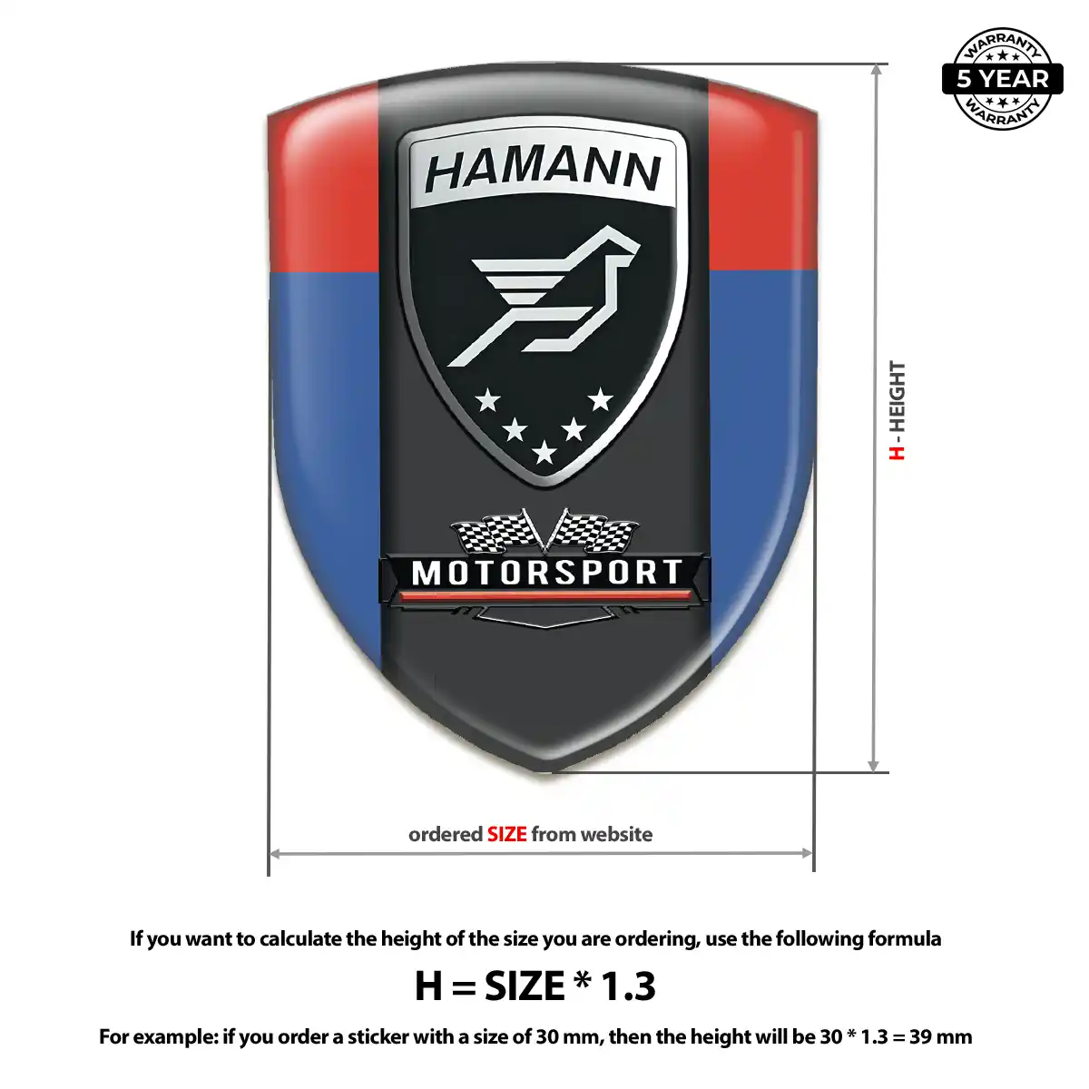 Hamman 3D Domed Sticker Street Tuning