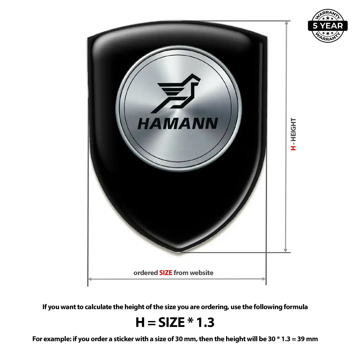 Hamman 3D Emblem Sticker Cabin Style