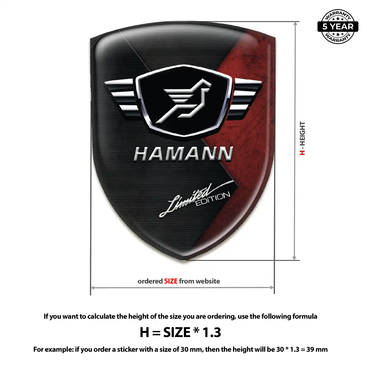 Hamman 3D Emblem Sticker Exterior Luxe