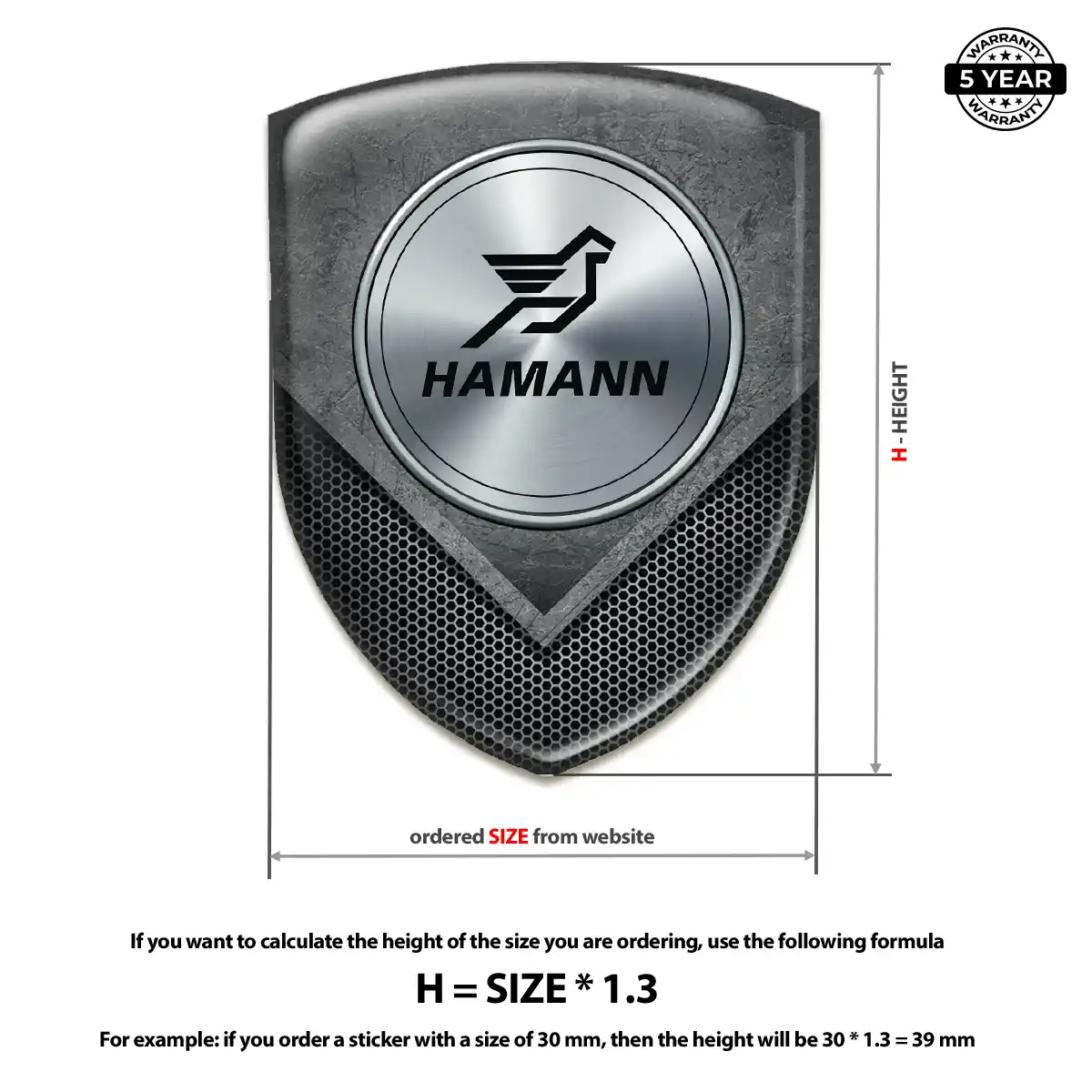Hamman 3D Emblem Sticker Interior Elegance
