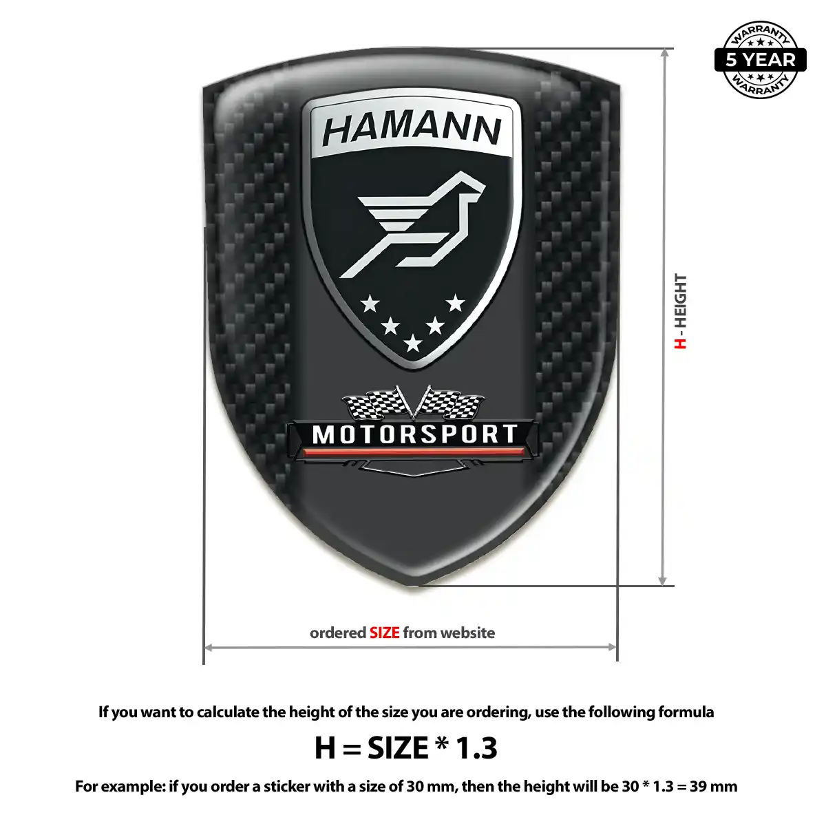 Hamman 3D Emblem Sticker Opulent Line