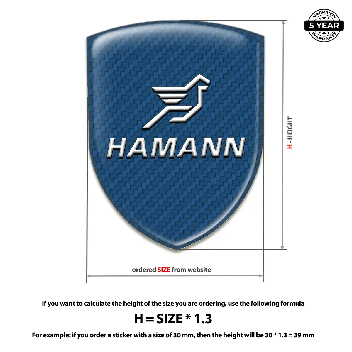 Hamman 3D Emblem Sticker Outer Style