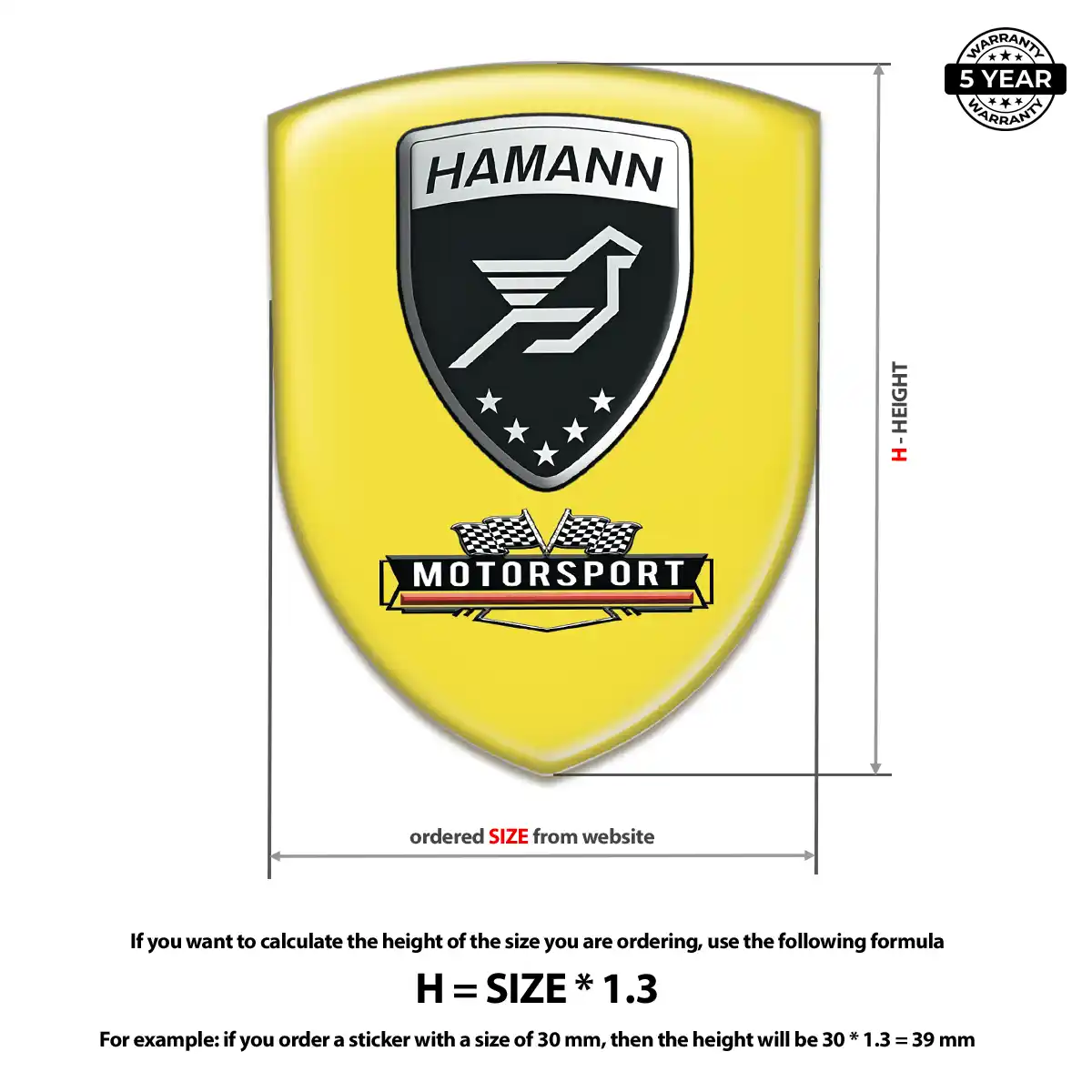 Hamman 3D Emblem Sticker Performance Style