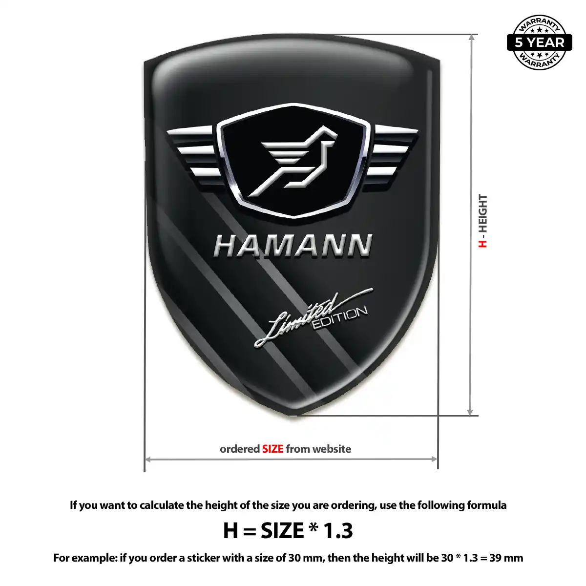 Hamman 3D Emblem Sticker Premium Dome