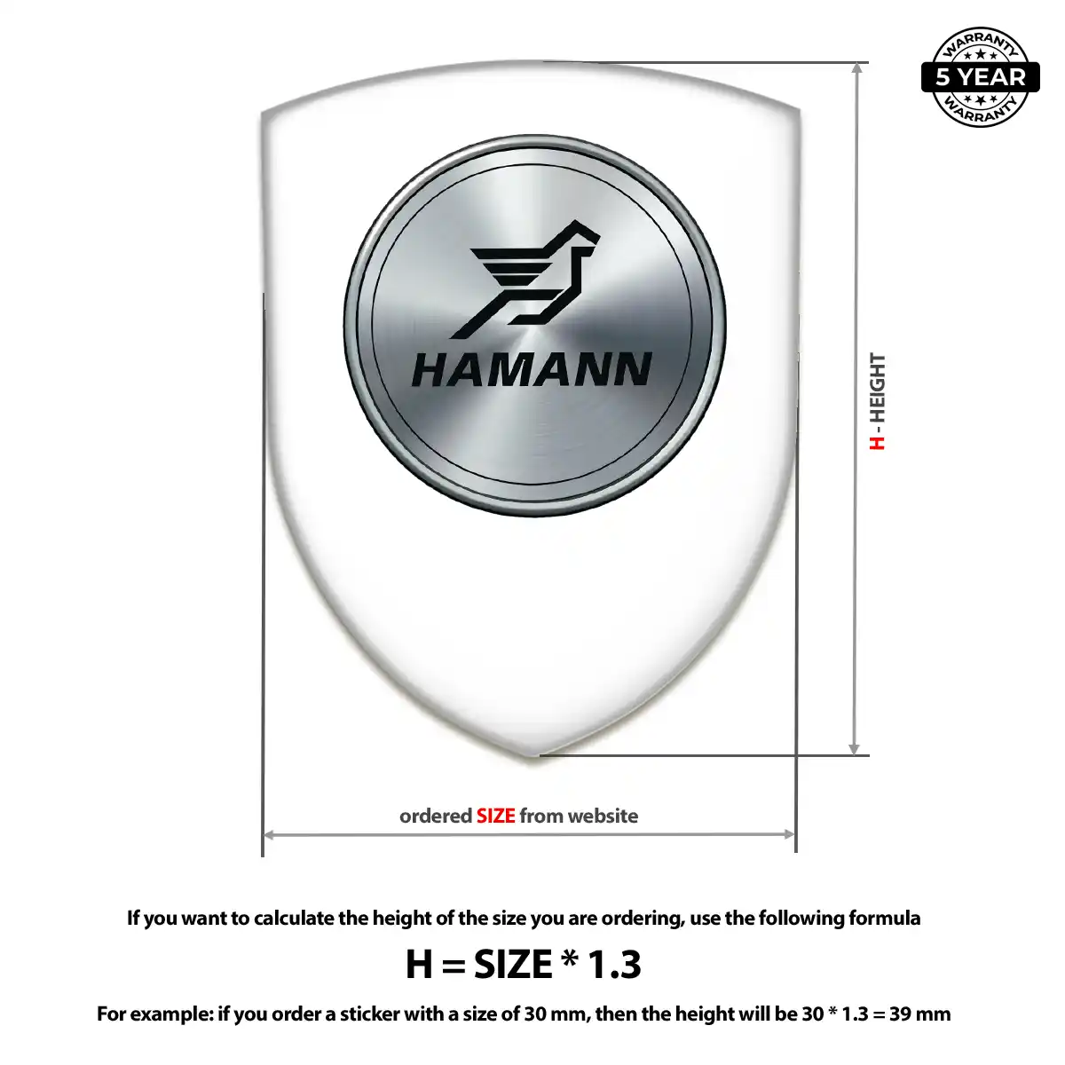 Hamman 3D Emblem Sticker Prestige Line