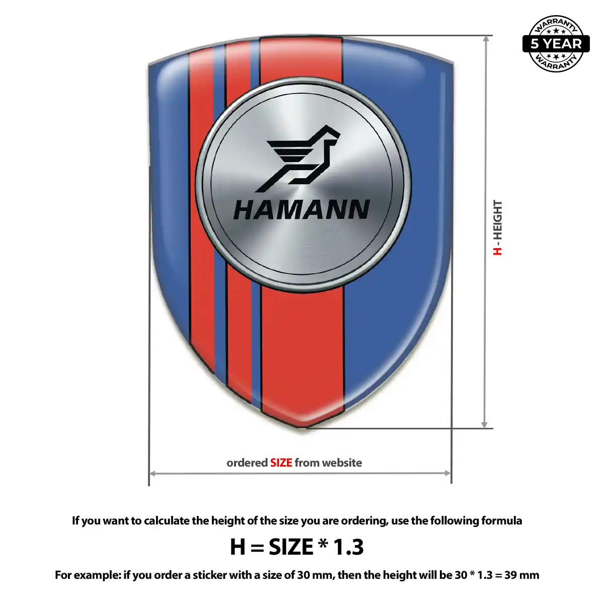 Hamman 3D Emblem Sticker Prime Quality