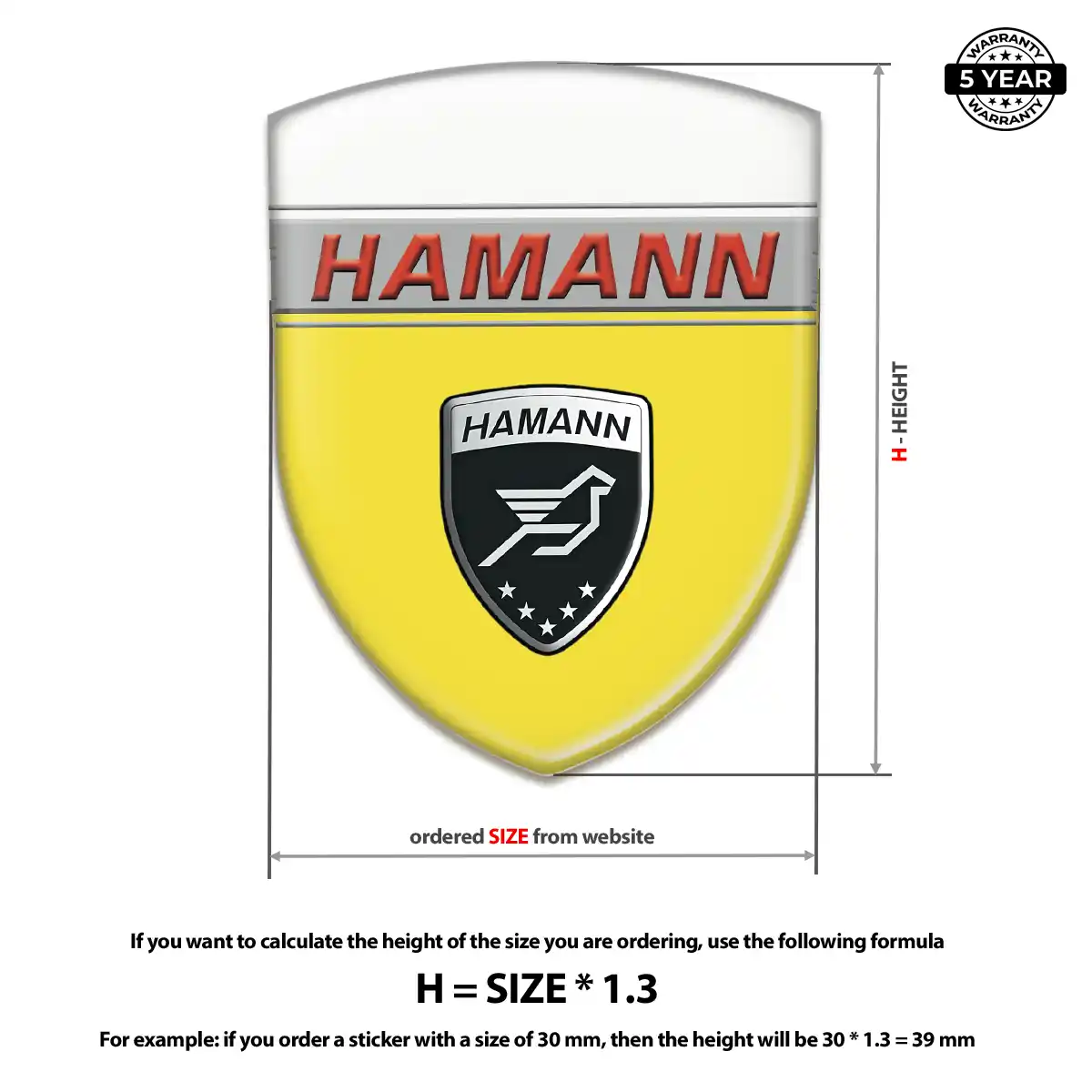 Hamman 3D Emblem Sticker Refined Design