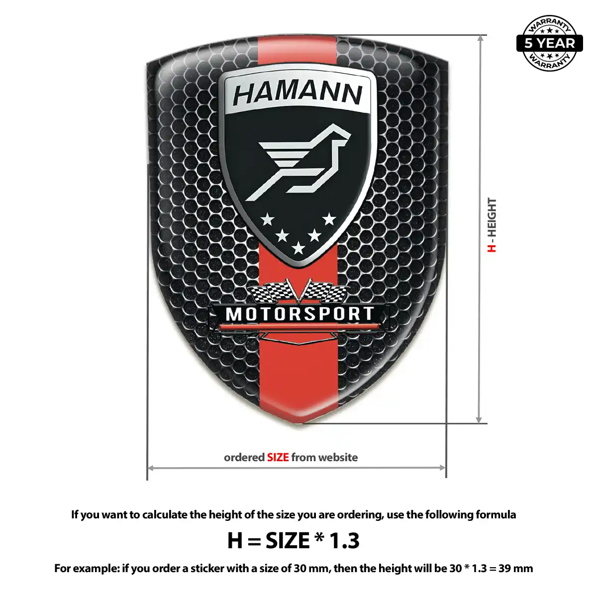 Hamman 3D Emblem Sticker Resin Elite