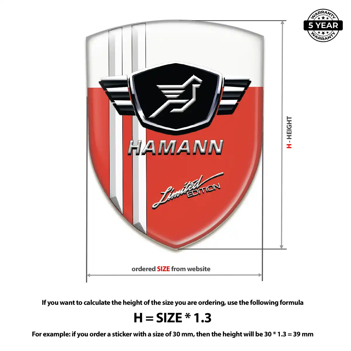 Hamman 3D Emblem Sticker Resin Luxe