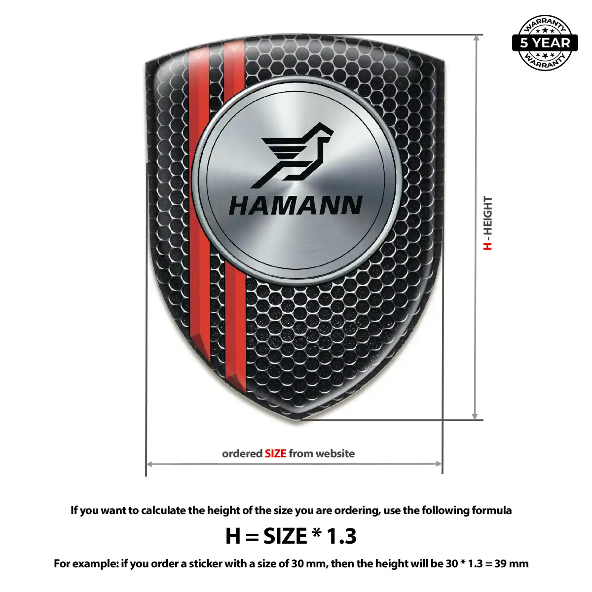 Hamman 3D Emblem Sticker Signature Grade