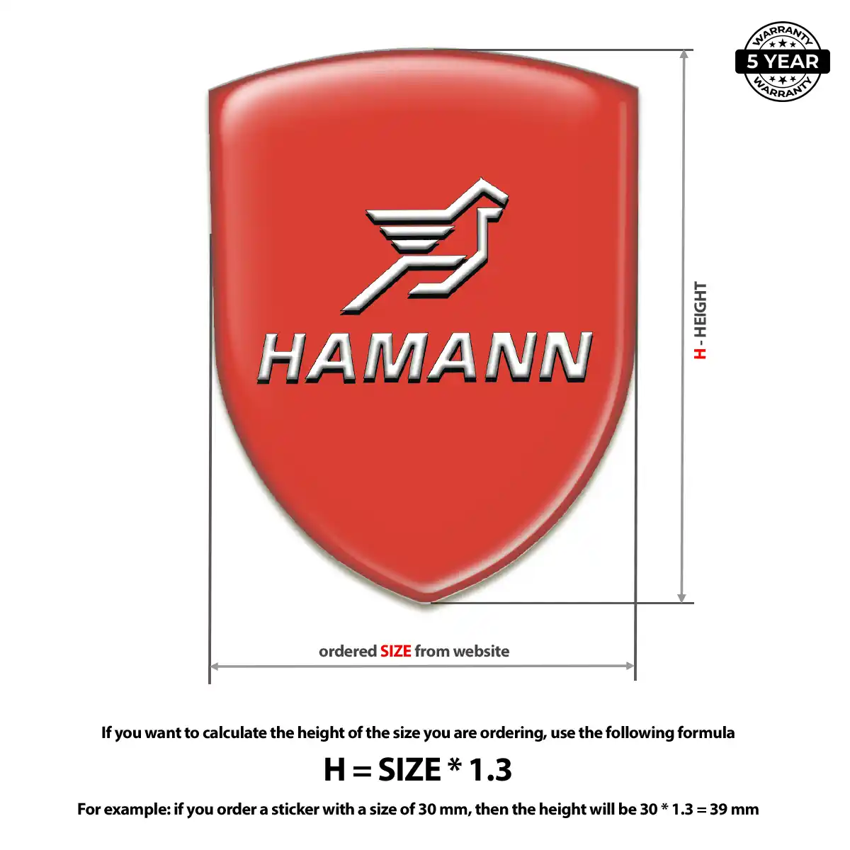 Hamman 3D Emblem Sticker Sleek Style