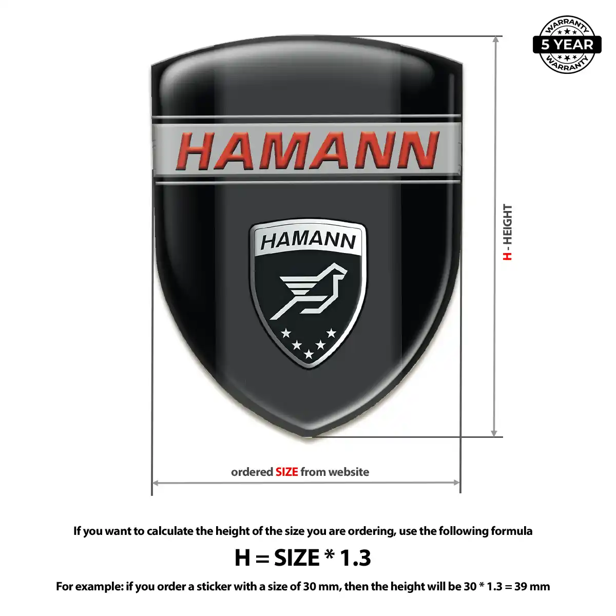 Hamman 3D Logo Sticker Elite Finish