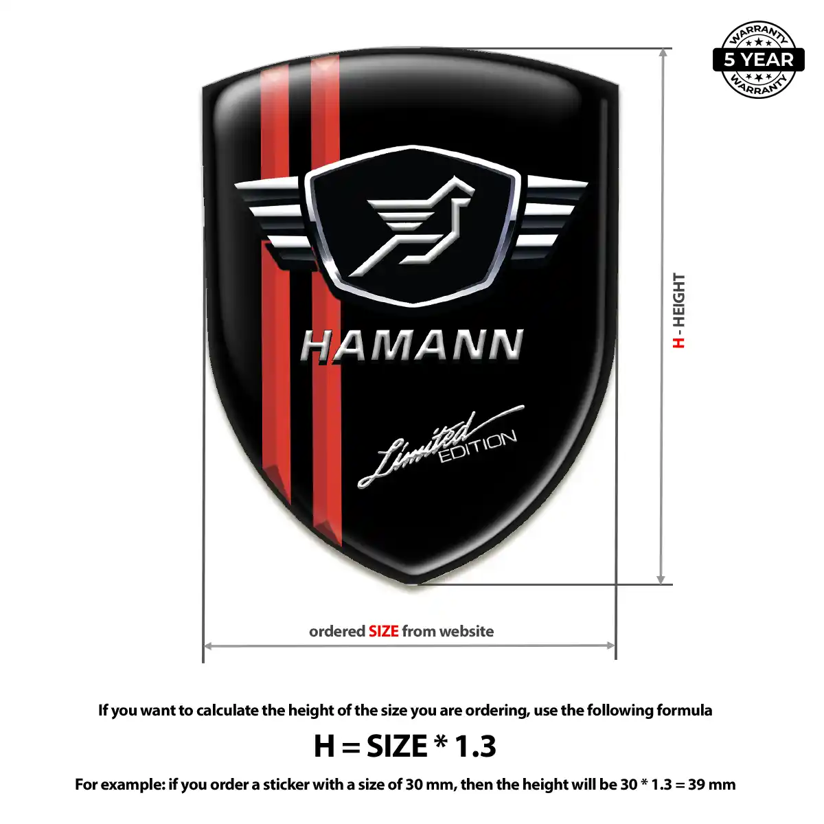Hamman 3D Logo Sticker Exterior Luxe