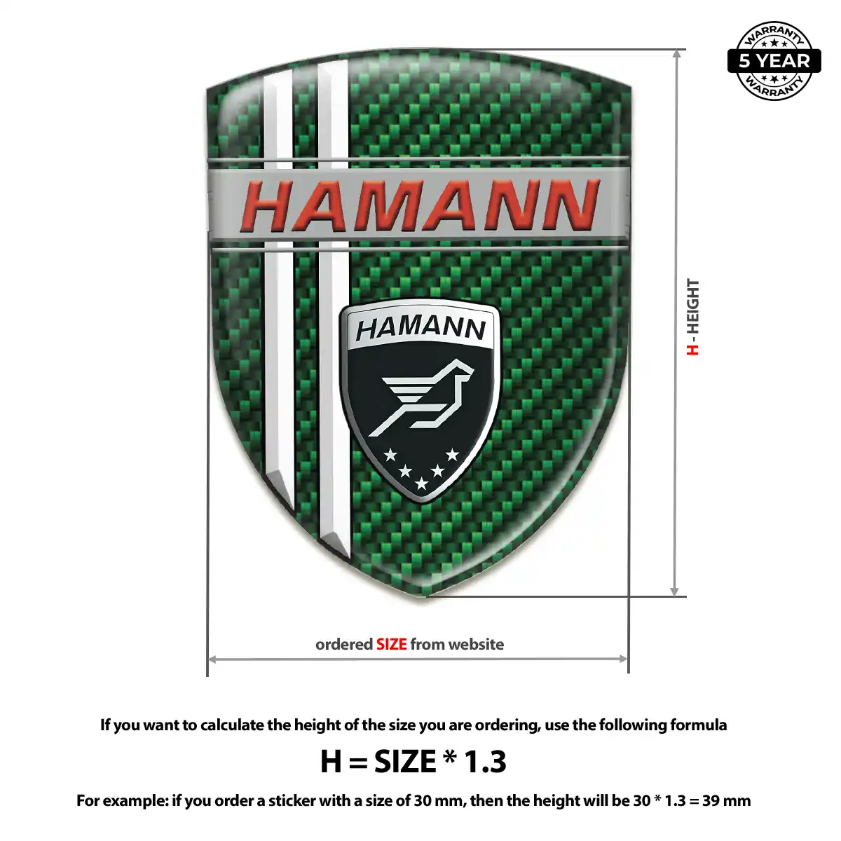 Hamman 3D Logo Sticker Interior Elegance