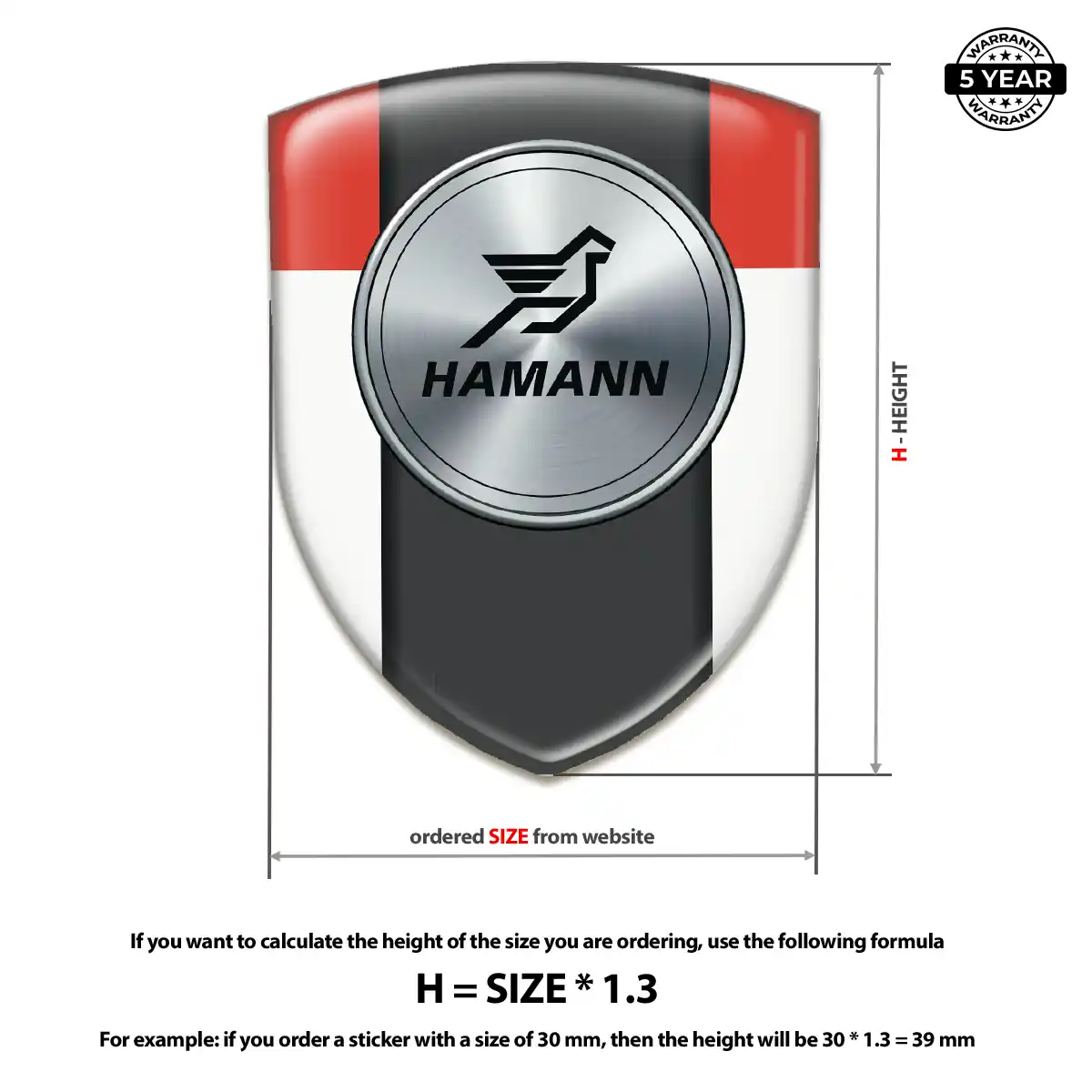 Hamman 3D Logo Sticker Performance Style