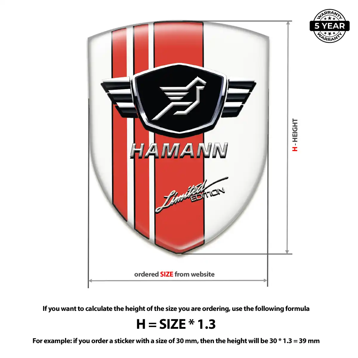 Hamman 3D Logo Sticker Premium Dome