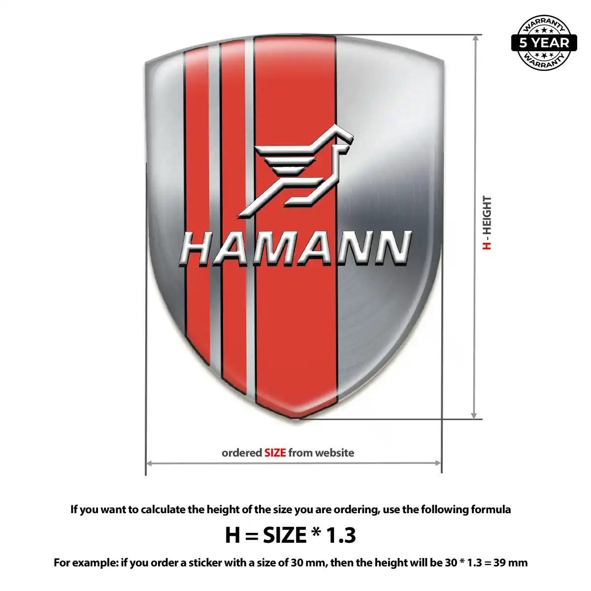 Hamman 3D Logo Sticker Resin Elite