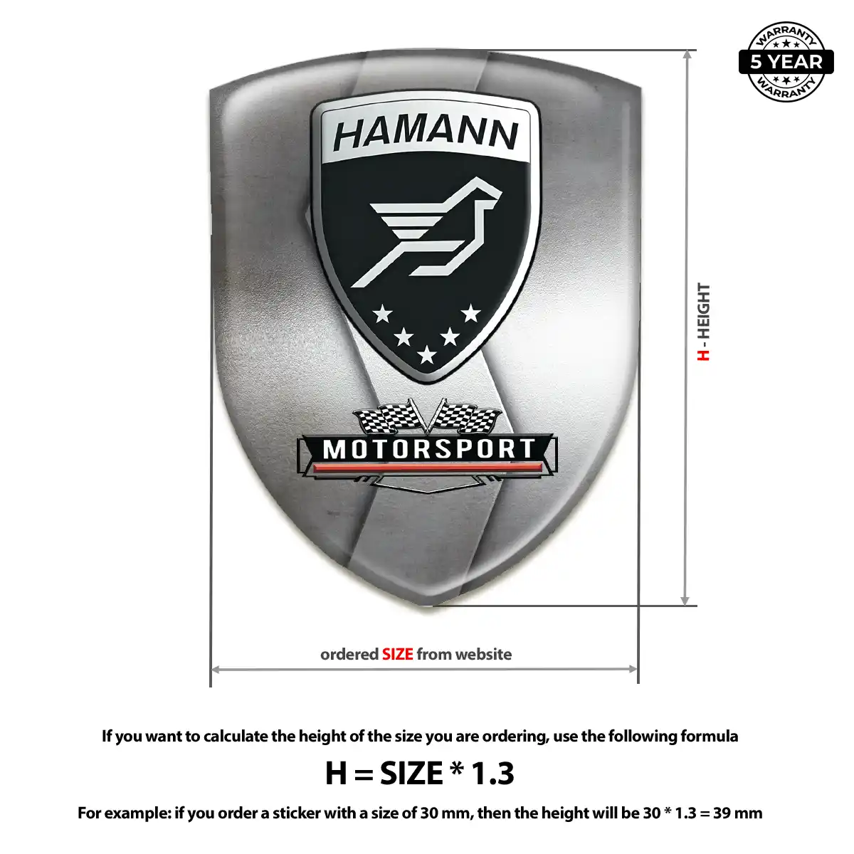 Hamman 3D Logo Sticker Resin Luxe
