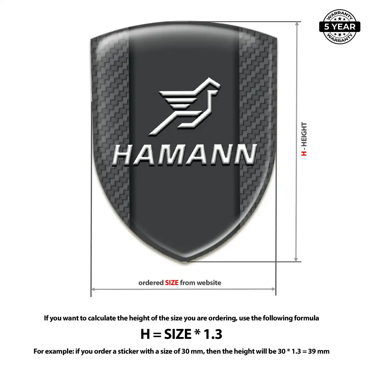 Hamman 3D Resin Sticker Interior Luxe