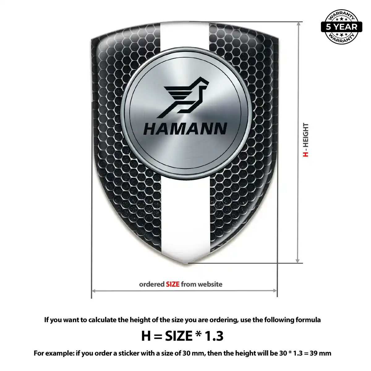 Hamman 3D Resin Sticker Performance Style