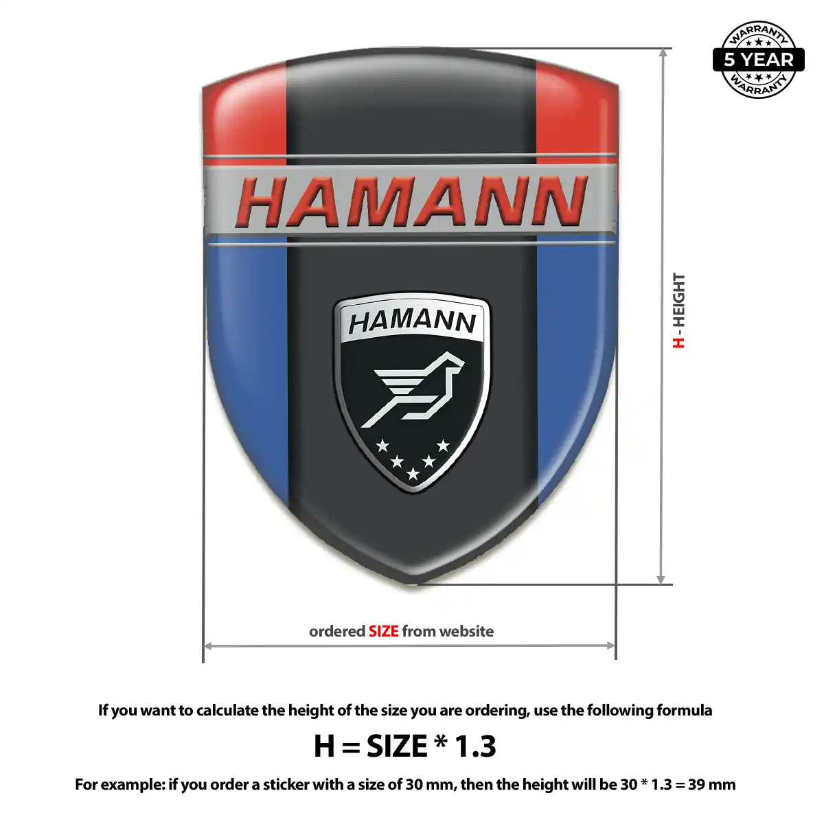 Hamman 3D Resin Sticker Premium Dome