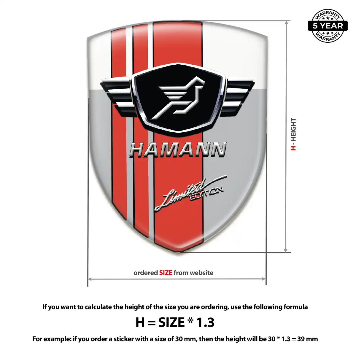 Hamman 3D Resin Sticker Sport Tuning
