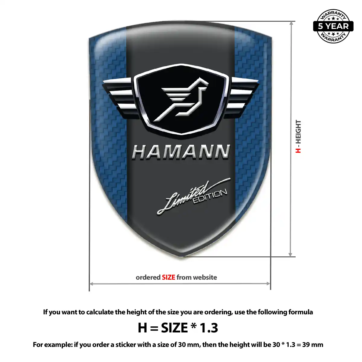 Hamman Automotive Emblem Sticker Interior Luxe