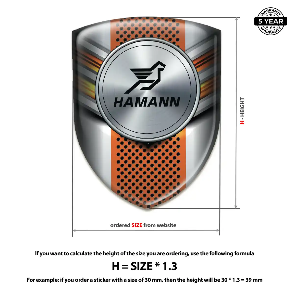 Hamman Automotive Emblem Sticker Premium Dome