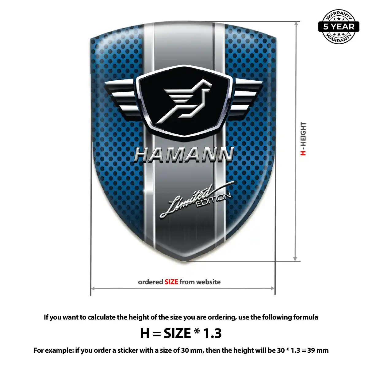 Hamman Automotive Emblem Sticker Resin Elite