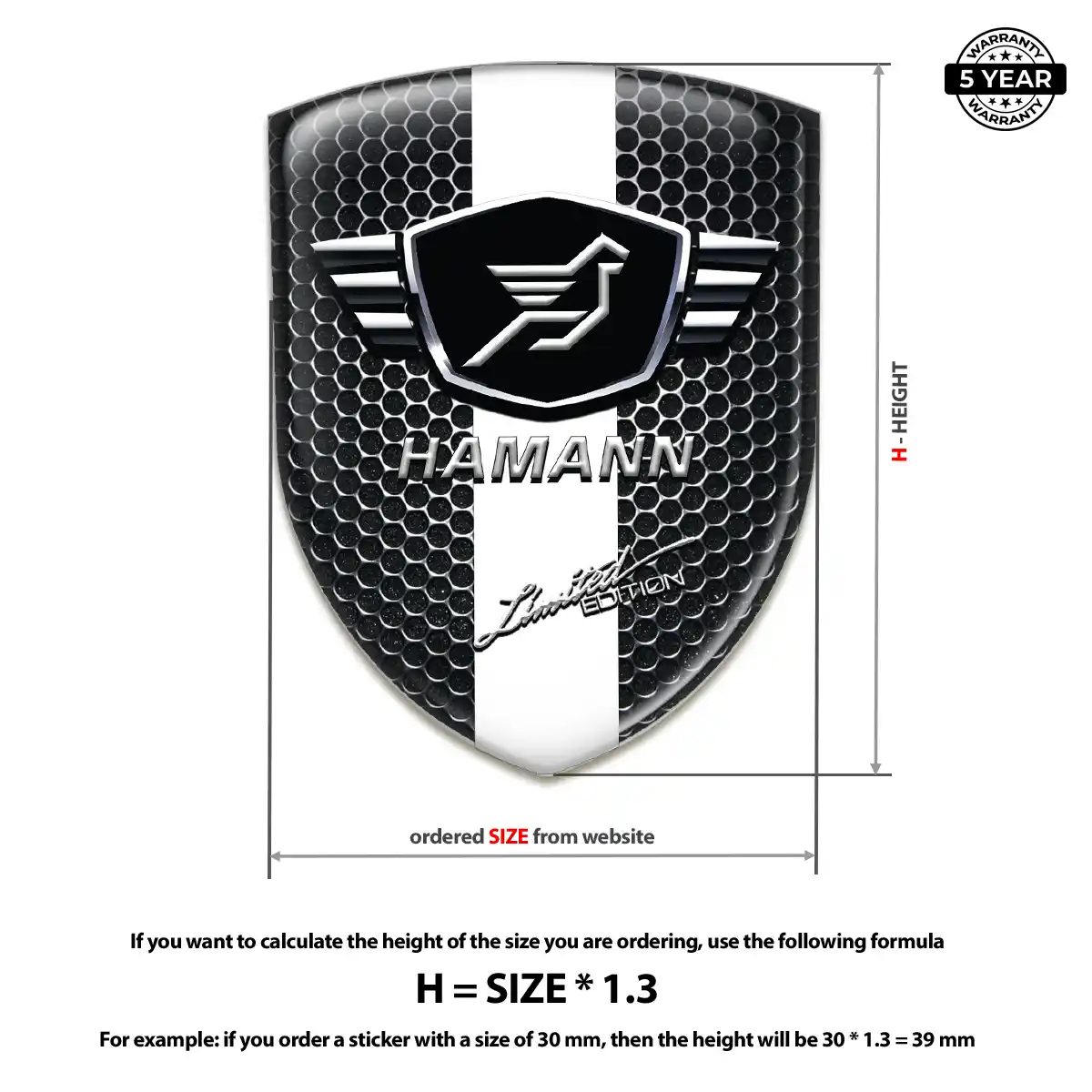 Hamman Automotive Logo Sticker Premium Dome