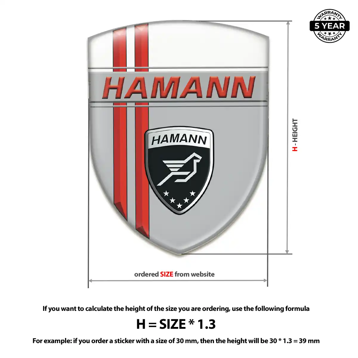 Hamman Automotive Logo Sticker Resin Luxe