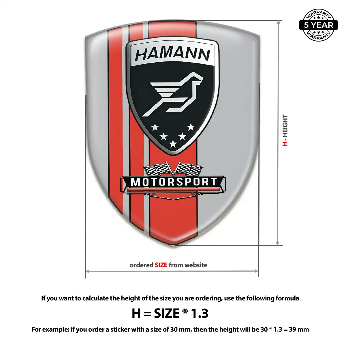 Hamman Automotive Resin Decal Premium Dome