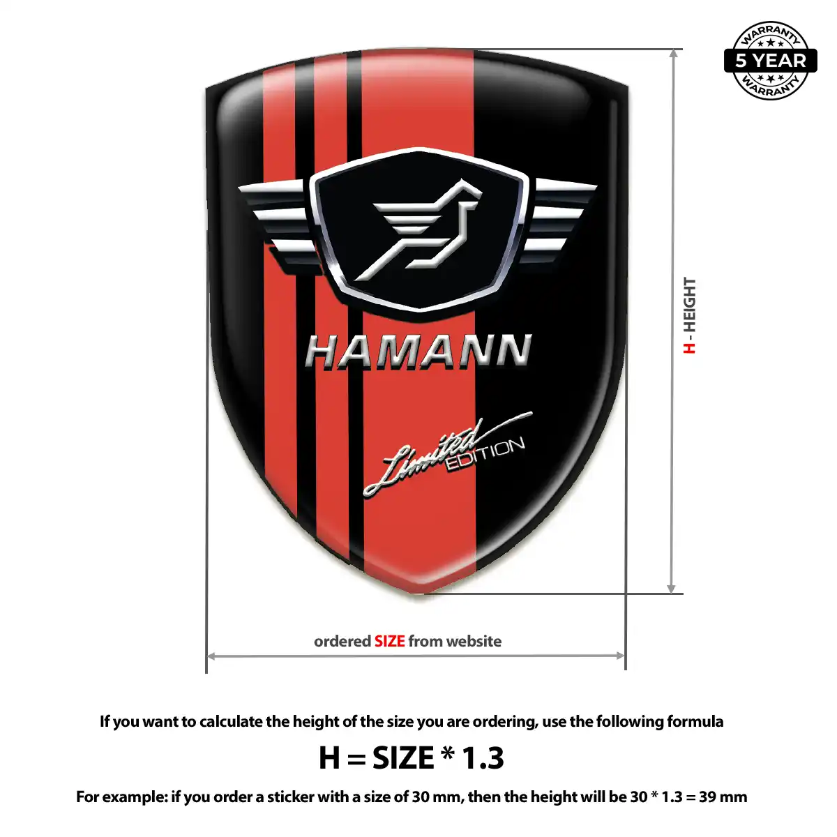 Hamman Automotive Resin Decal Prime Quality