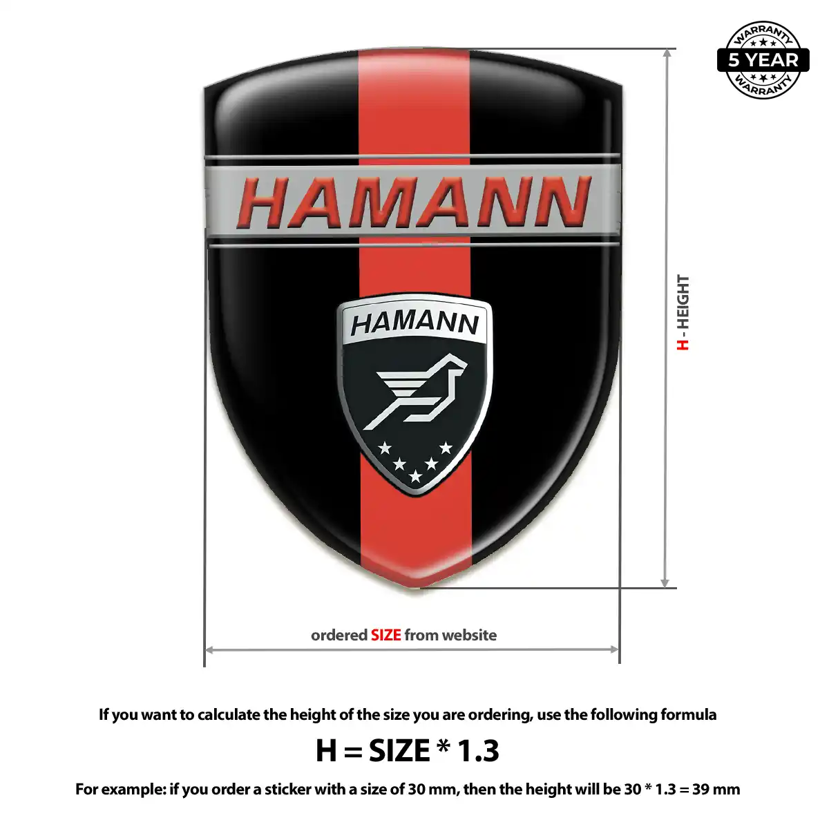 Hamman Automotive Resin Decal Sleek Style