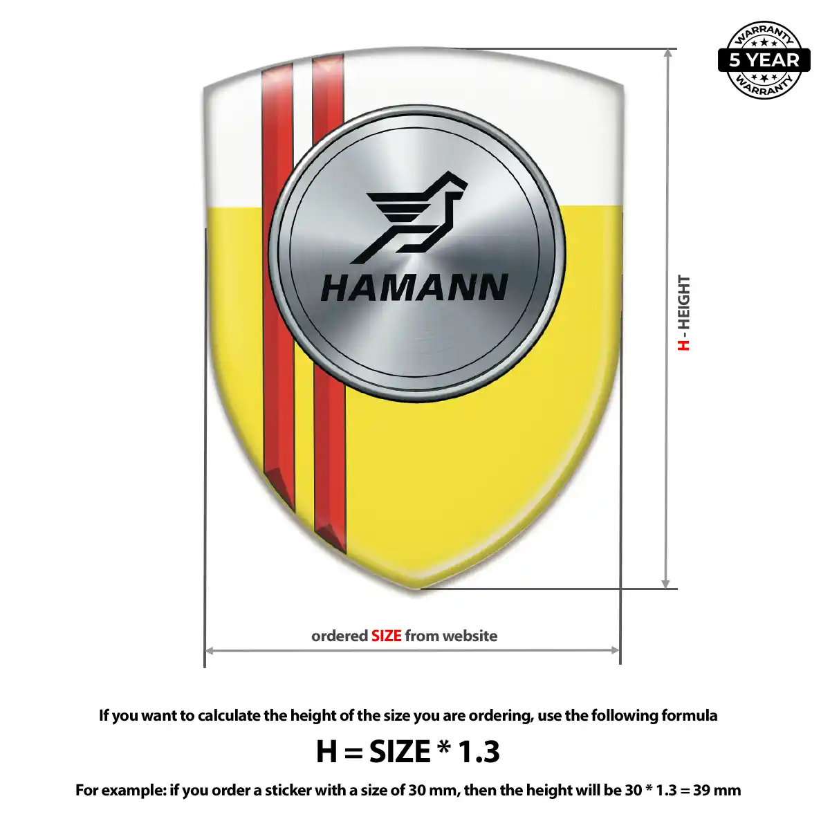 Hamman Car Badge Sticker Elite Finish
