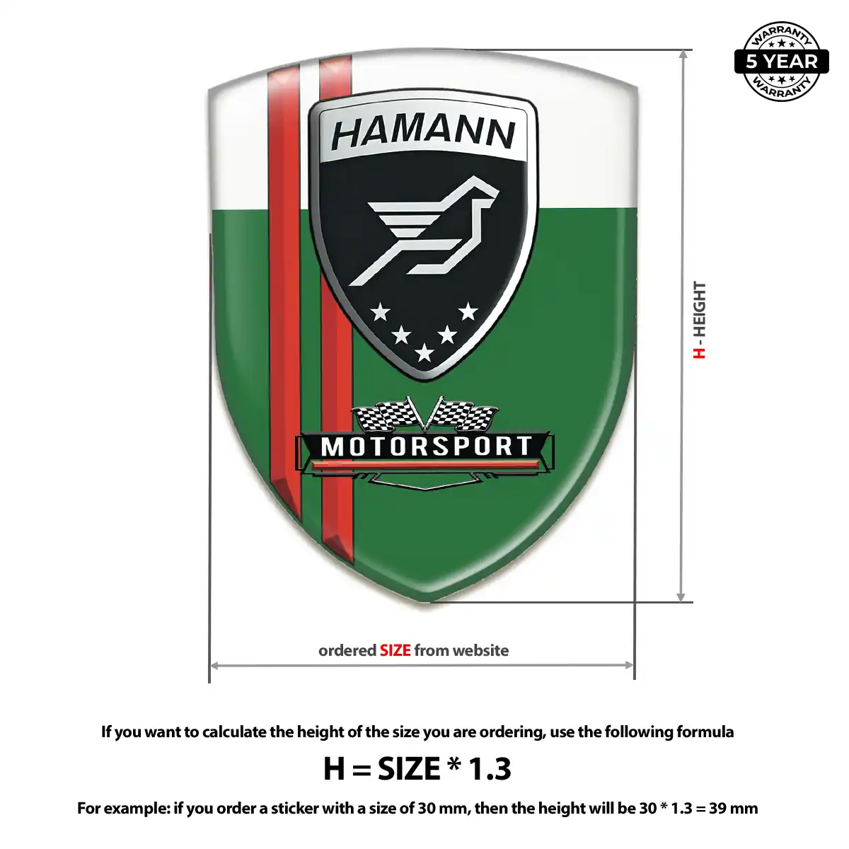 Hamman Car Badge Sticker Interior Luxe