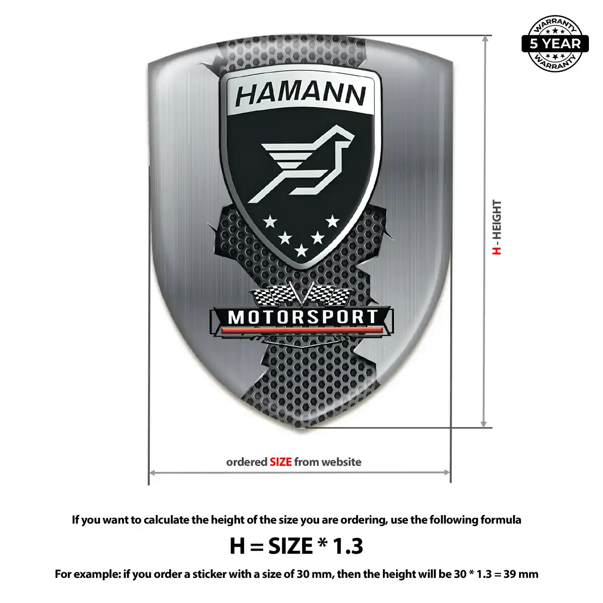 Hamman Car Badge Sticker Opulent Line