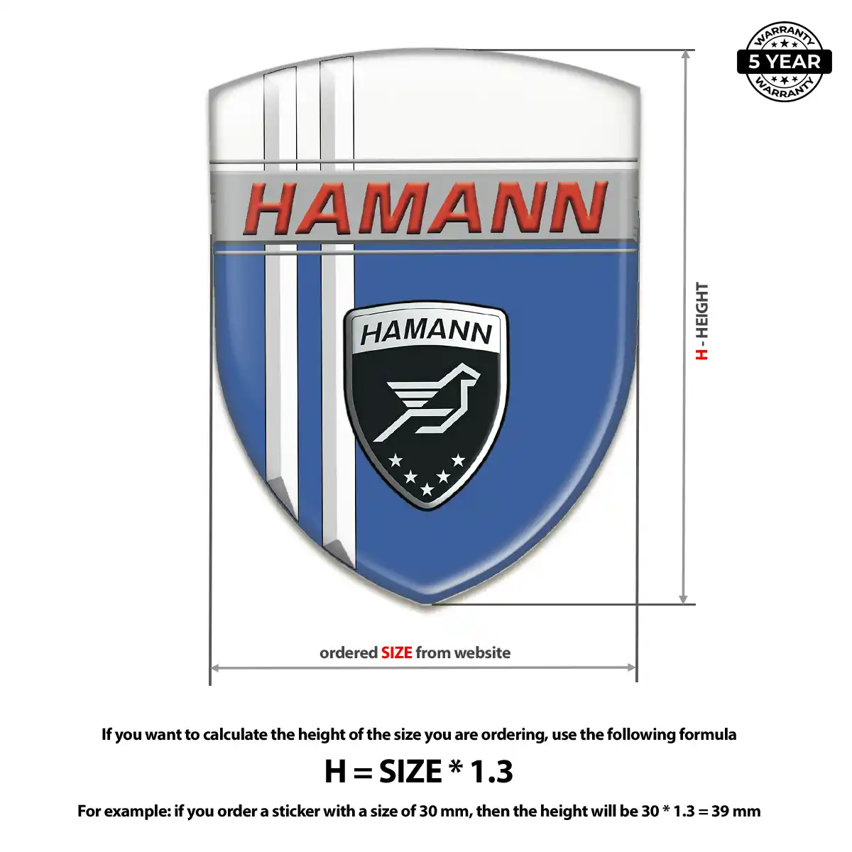 Hamman Car Emblem Decal Elite Finish