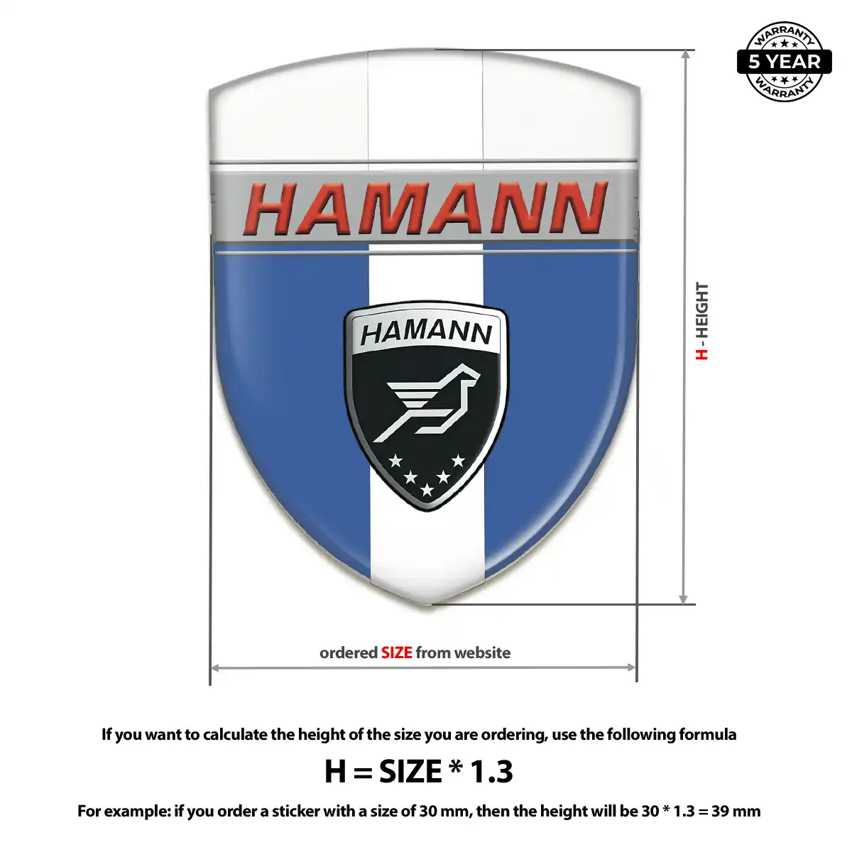 Hamman Car Emblem Decal Interior Luxe