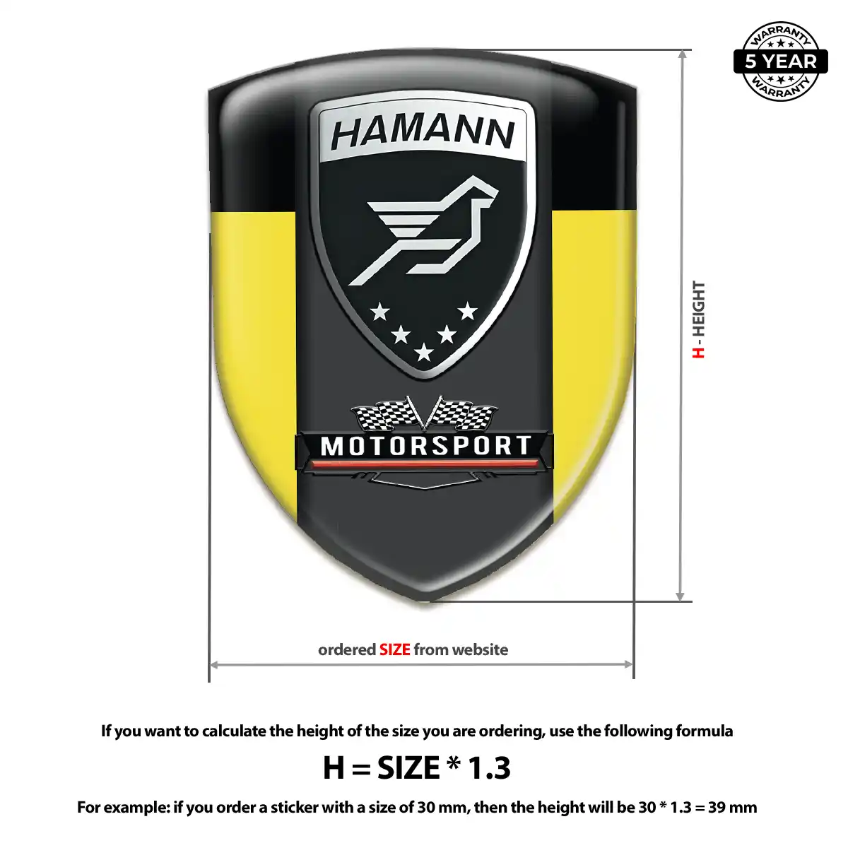 Hamman Car Emblem Decal Resin Luxe