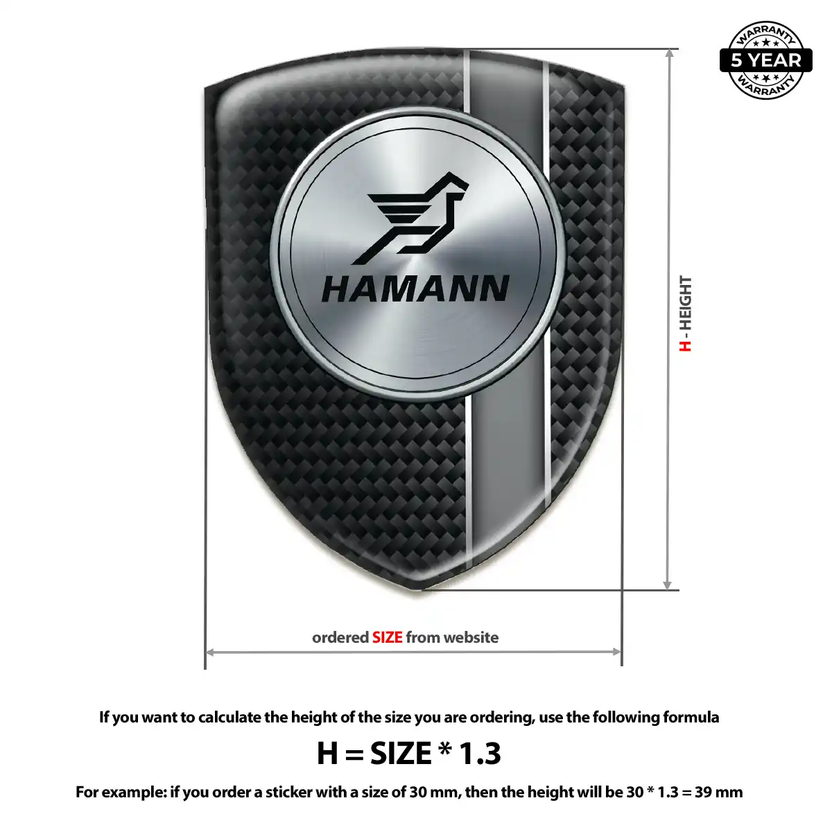 Hamman Car Emblem Decal Signature Grade