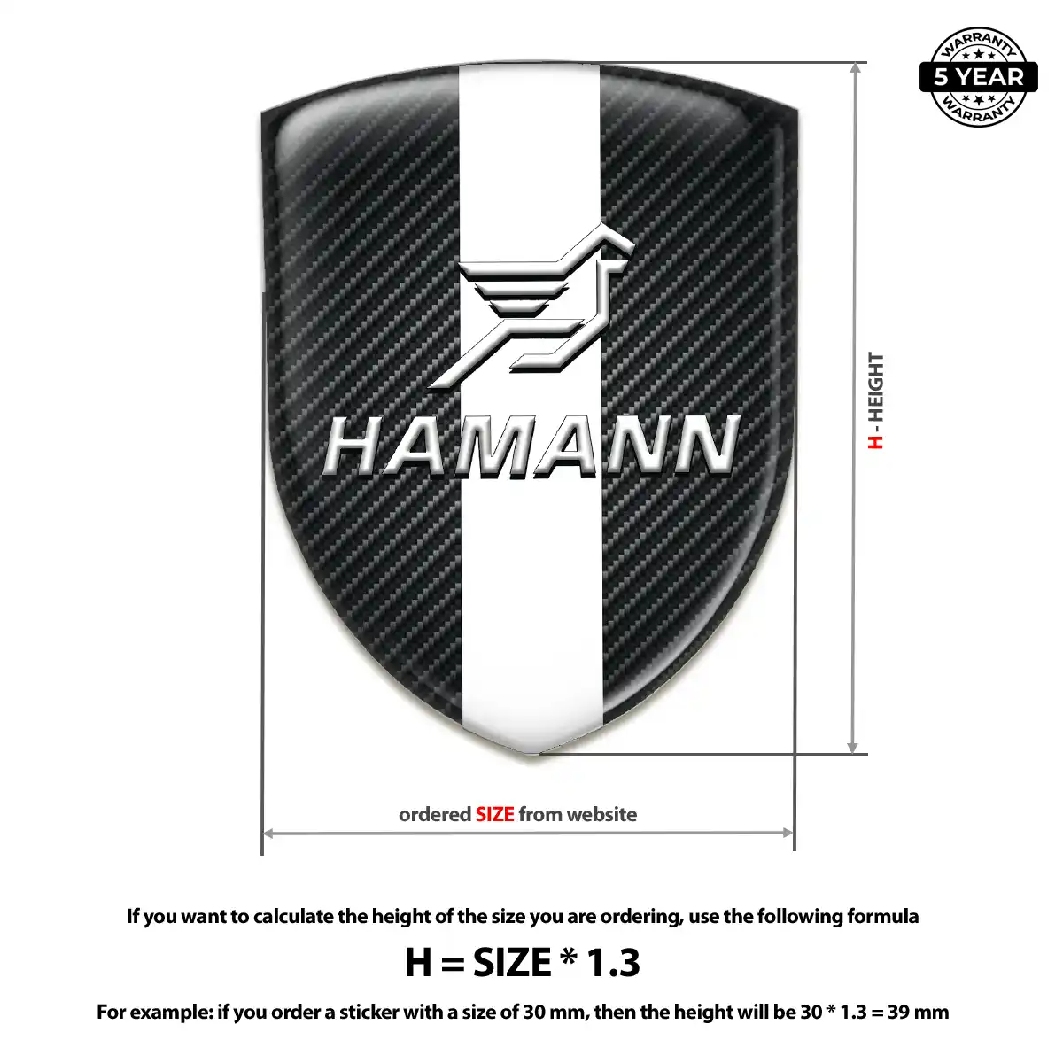 Hamman Car Emblem Overlay Resin Elite
