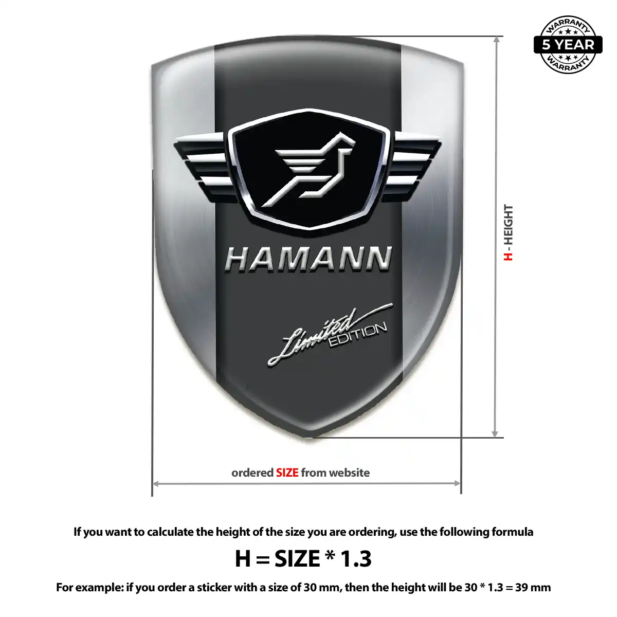 Hamman Car Emblem Overlay Resin Luxe