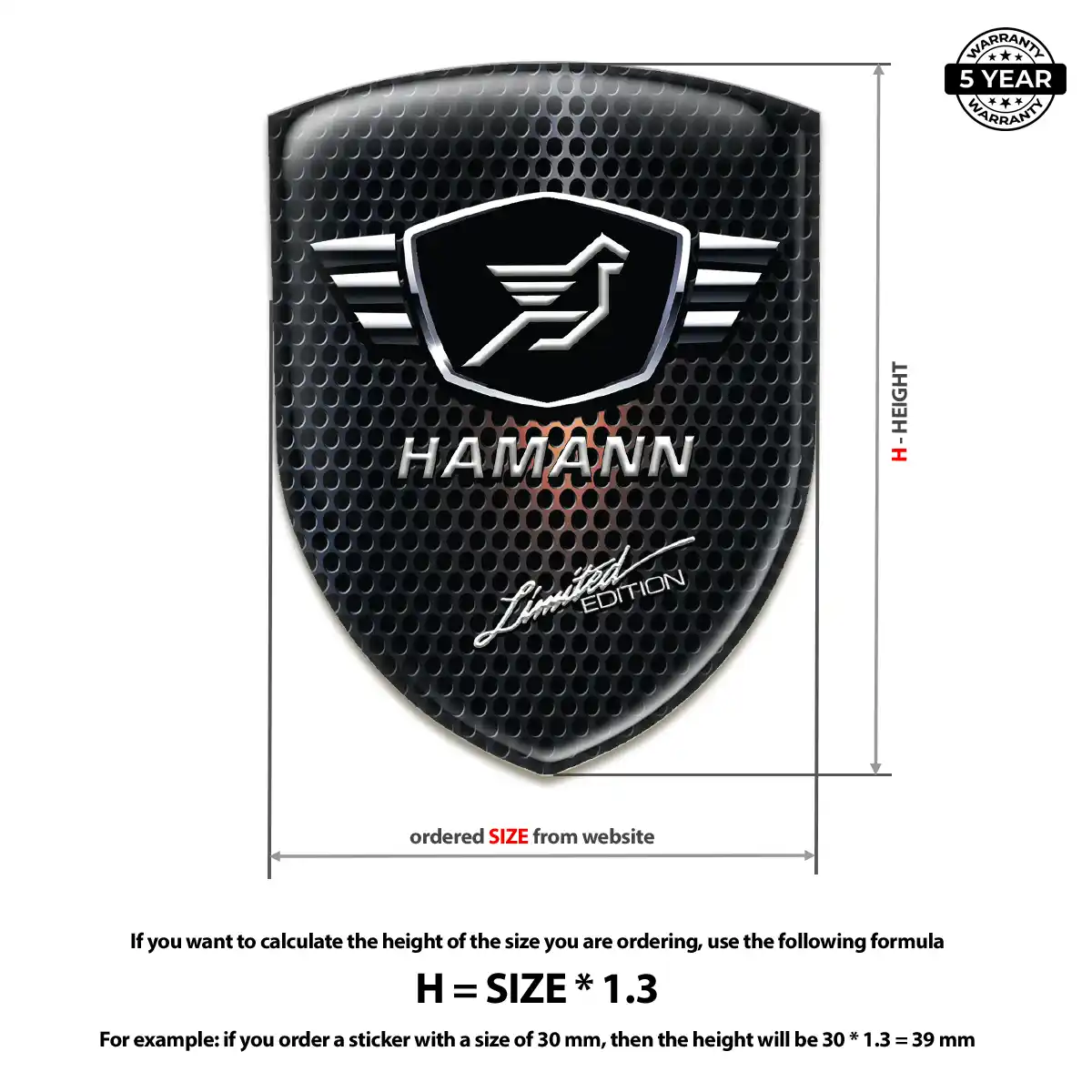 Hamman Car Emblem Sticker Elite Finish