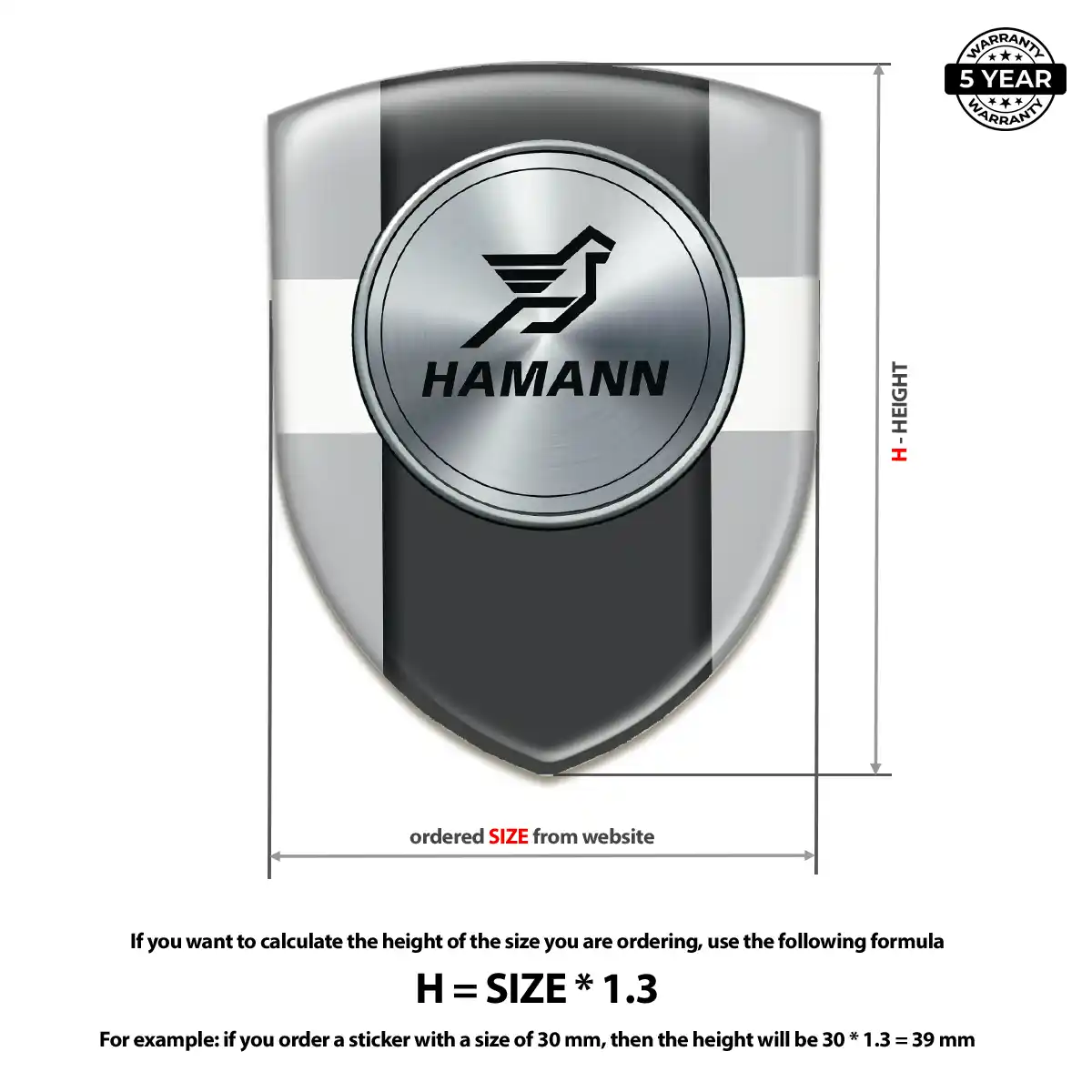 Hamman Car Emblem Sticker Interior Luxe
