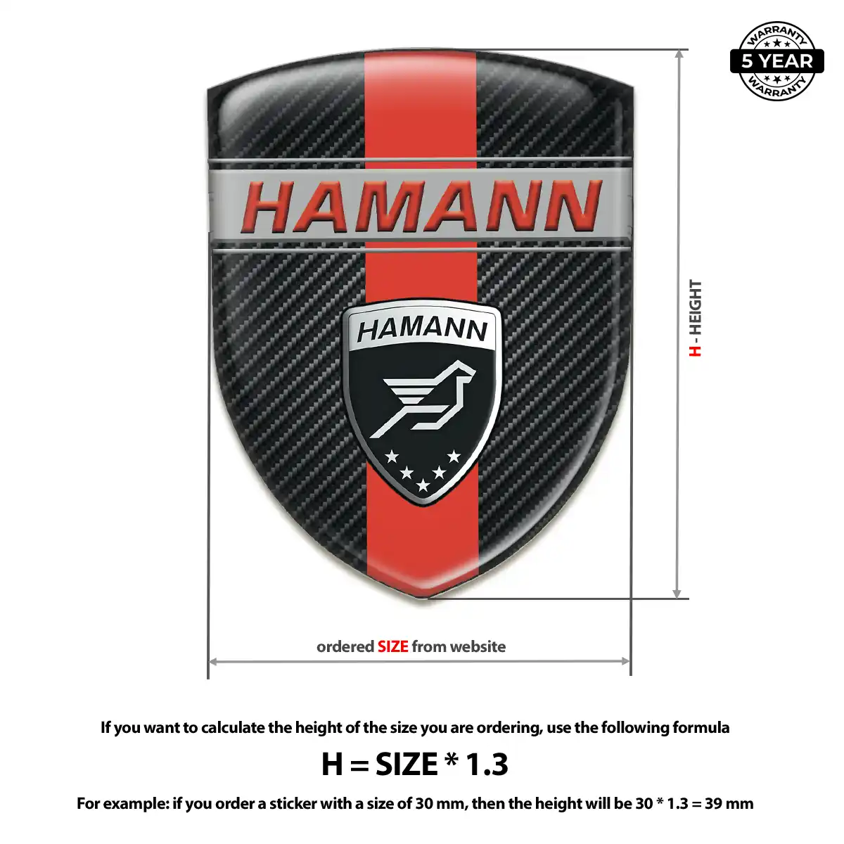 Hamman Car Emblem Sticker Opulent Line