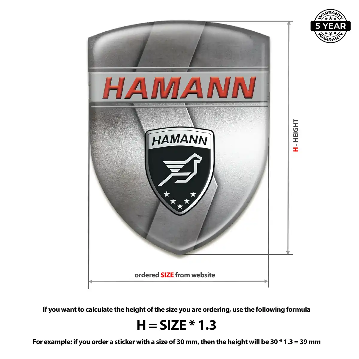 Hamman Car Emblem Sticker Prestige Line