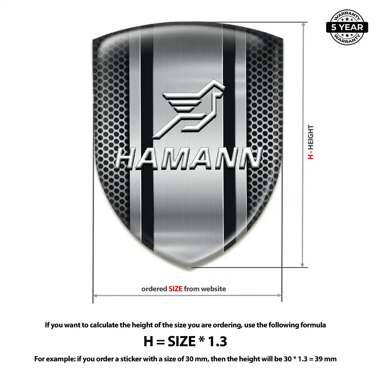 Hamman Car Emblem Sticker Resin Luxe
